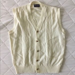 Men's Cream Buttoned Vintage Vest